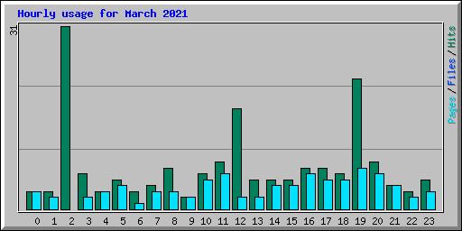 Hourly usage for March 2021