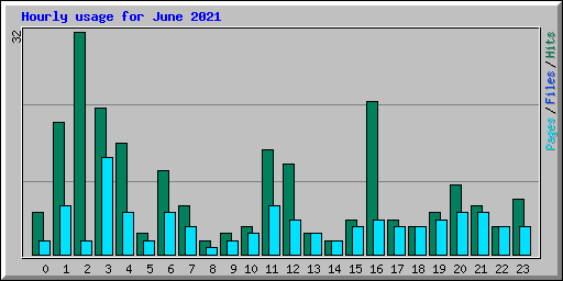 Hourly usage for June 2021